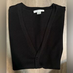 Geoffrey Beene Men's Black Cardigan Vest Sweater